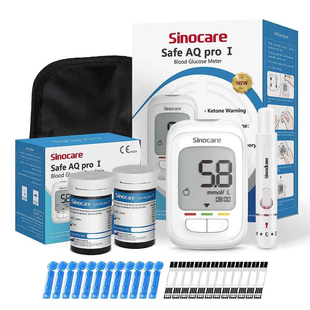 Sinocare Safe AQ Pro I Blood Glucose Meter Glucometer Kit Diabetes Tester Medical Blood Sugar Meter or Only Test Strips Lancets