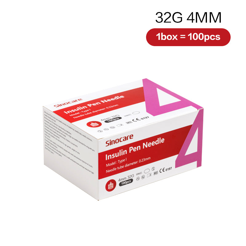 Sinocare Pen Needles 32G 4MM Box of 100
