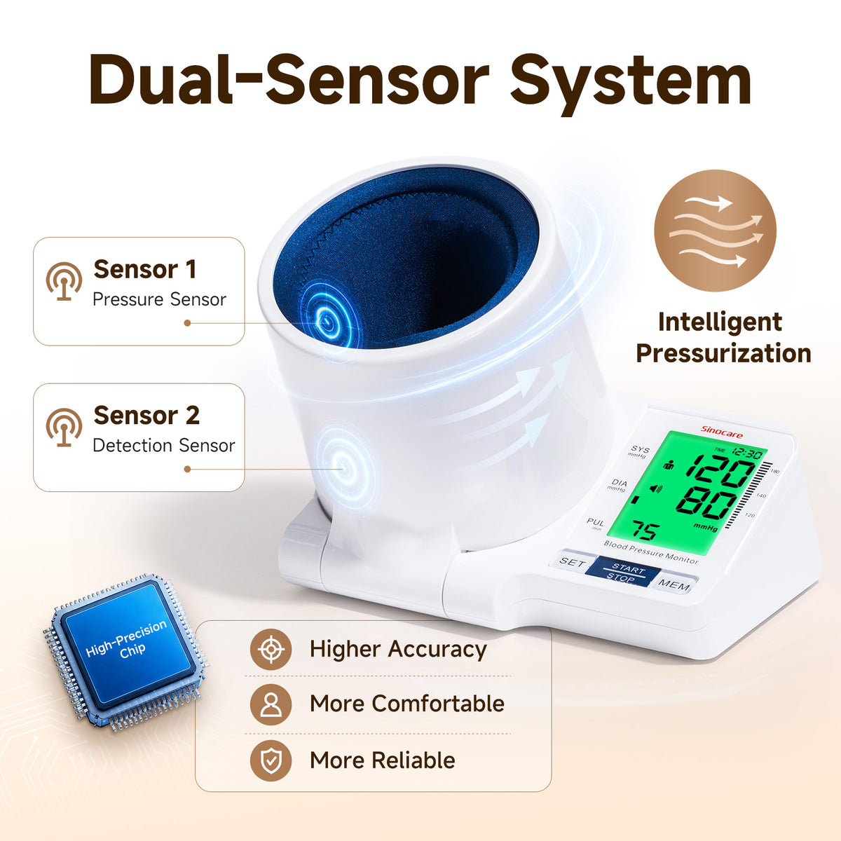Tensiomètre automatique Sinocare BA-816 pour bras supérieur