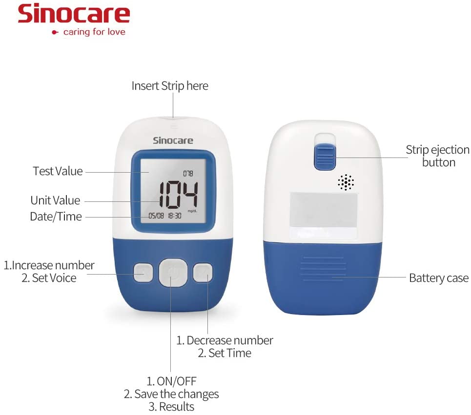 
                  
                    Load image into Gallery viewer, Sinocare Blood Glucose Monitor Safe AQ Angel
                  
                