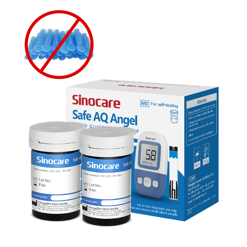 [50個] Sinocare 血糖テストストリップ ランセットなし