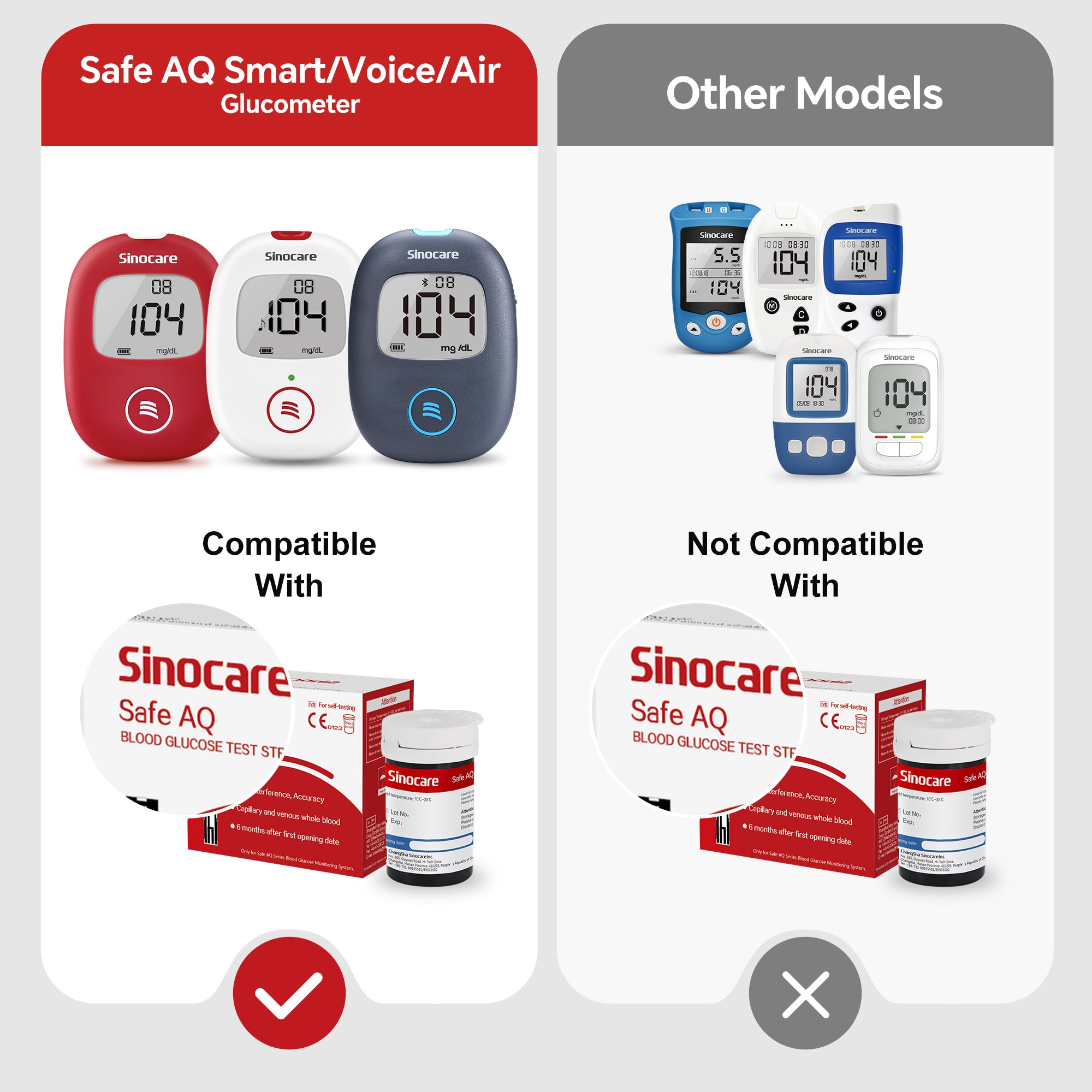 Sinocare Safe AQ Air Bluetooth Blood Sugar Monitor