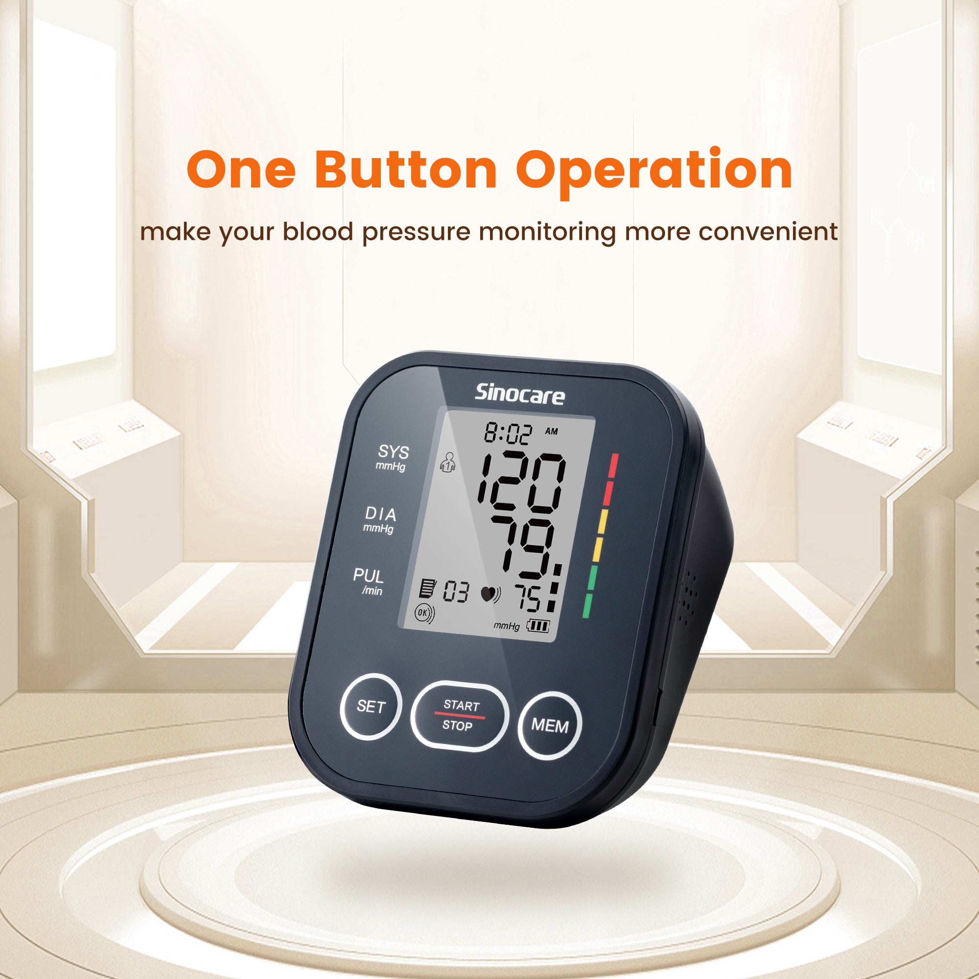 Sinocare Upper Arm Blood Pressure Monitor -Dual User Mode, Each 99  Memories