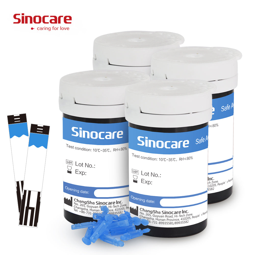 [100pcs] Sinocare Blood Glucose Test Strips with free lancets