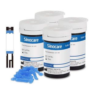 
                  
                    Load image into Gallery viewer, [100pcs] Sinocare Blood Glucose Test Strips with free lancets
                  
                
