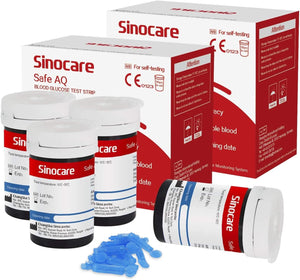
                  
                    Load image into Gallery viewer, [100pcs] Sinocare Blood Glucose Test Strips with free lancets
                  
                