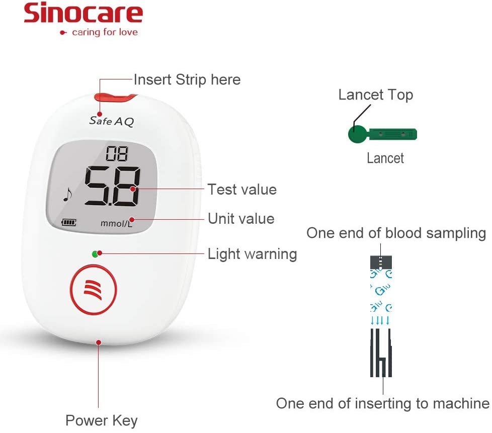 
                  
                    Carregue a imagem no visualizador da Galeria, Sinocare Safe AQ Voice Blood Glucose Meter
                  
                