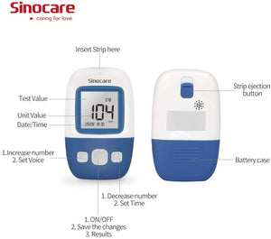 
                  
                    Carregue a imagem no visualizador da Galeria, Sinocare Blood Glucose Monitor Safe AQ Angel
                  
                