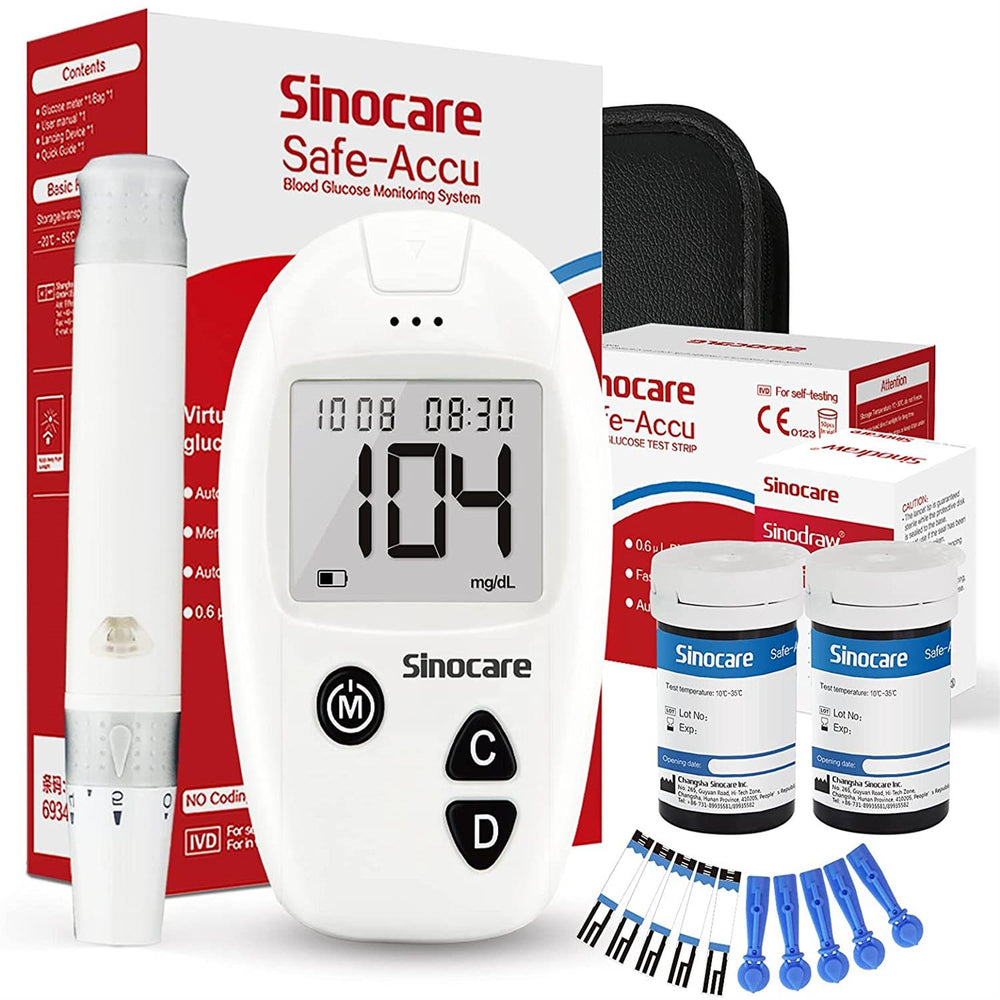 
                  
                    Load image into Gallery viewer, Sinocare safe accu glucometer kit
                  
                