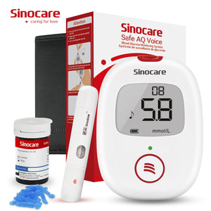 
                  
                    Załaduj obraz do przeglądarki galerii, Miernik glukozy we krwi Sinocare Safe AQ Voice z przypomnieniem głosowym i dokładnymi wynikami testów
                  
                