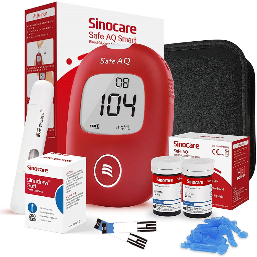 
                  
                    Cargar imagen en el visor de la galería, Medidor de glucosa en sangre inteligente Sinocare Safe AQ, conveniente para llevar con prueba indolora
                  
                