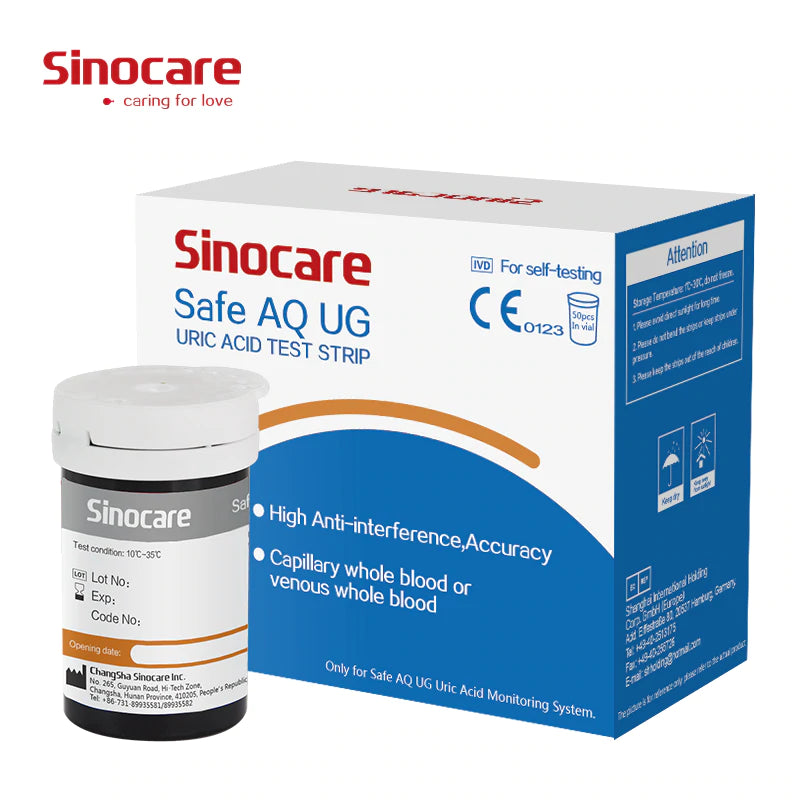 Tiras reactivas Sinocare Safe AQ UG con lancetas gratis