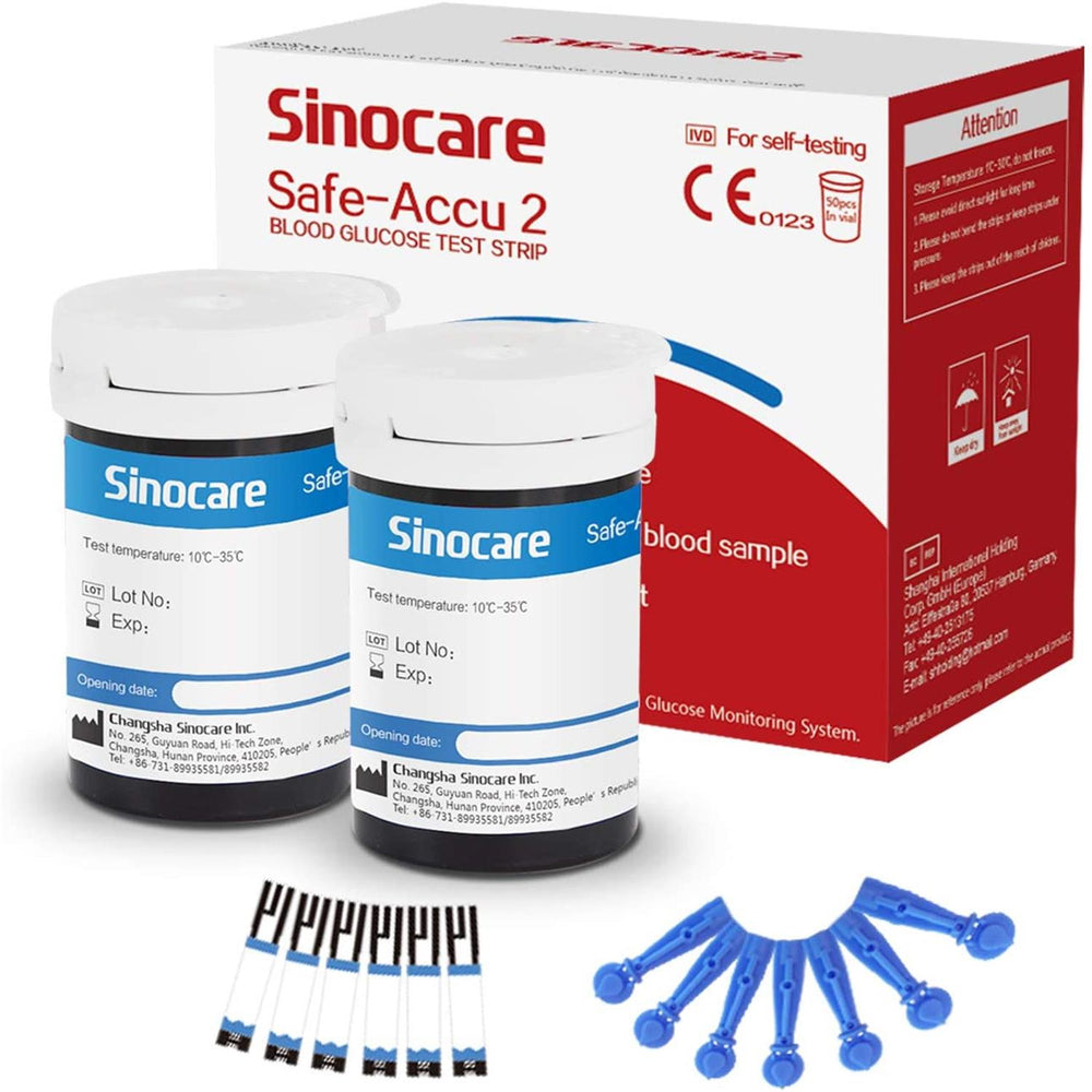 
                  
                    Load image into Gallery viewer, 50pcs test strips of Sinocare Safe Accu 2
                  
                