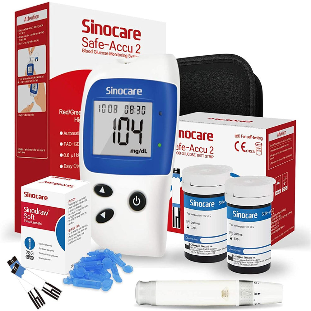 Sinocare Blood Sugar Monitor Safe Accu 2 kit