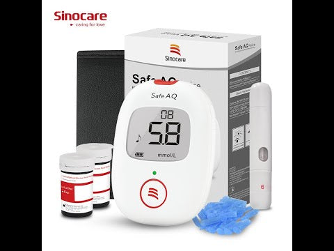 
                  
                    Load and play video in Gallery viewer, Sinocare Safe AQ Voice Blood Glucose Meter introduction video
                  
                
